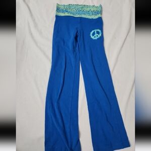 Bally girls size 4-5 blue peace pants #CD1